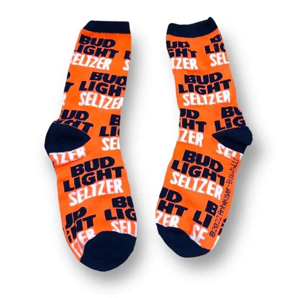 Crazy Boxer Men's Bud Light Mango Seltzer Crew Socks (3 Pairs) (6-13)